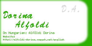 dorina alfoldi business card